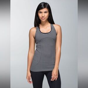 Lululemon Swiftly Tech Racerback Black/grey stripe size 10